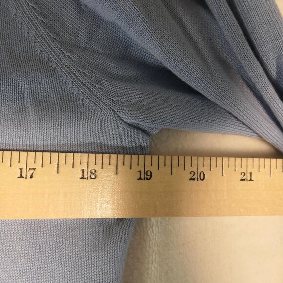 Coldwater Creek Cardigan Sweater Twin Set Womens 1X Blue Silk Cotton Knit Tank - Picture 9 of 16